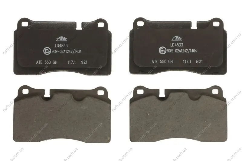 Керамічні гальмівні колодки передн, CHEVROLET CORVETTE CUPRA CA, FORMENTOR, LEON, LEON SPORTSTOURER SEAT LEON, LEON SC, LEON SPORTSTOURER, LEON ST VW TOUAREG 1.4H-6.2 10.02- ATE 13.0470-4833.2 (фото 1)