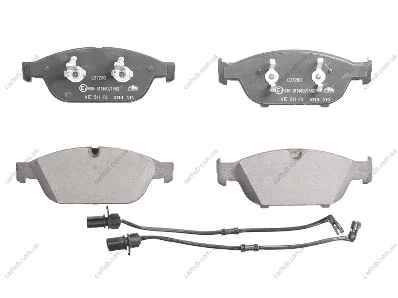 Керамічні гальмівні колодки передн, AUDI A6 ALLROAD C7, A6 C7, A7, A8 D4 1.8-6.3 11.09-09.18 ATE 13.0470-7280.2 (фото 1)