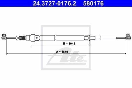 Трос гальма ATE 24.3727-0176.2