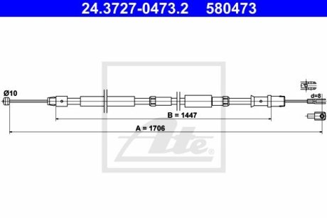 Трос гальма ATE 24.3727-0473.2