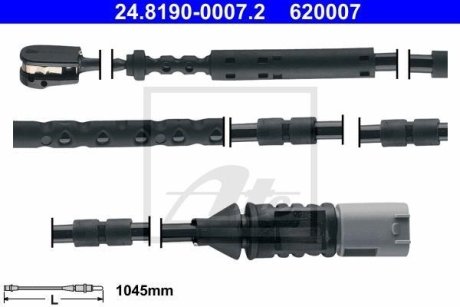 Датчик зносу гальмівних колодок (задніх) BMW 3 (F30/F34)/4 (F36) ATE 24.8190-0007.2