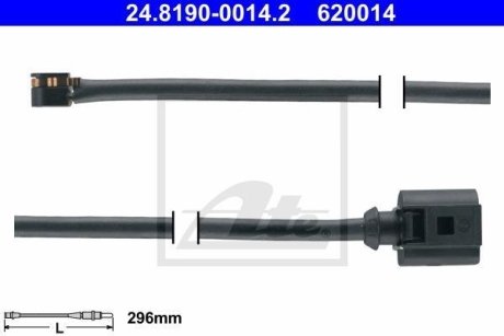 Датчик зносу гальмівних колодок (передніх) Porsche Cayenne/VW Touareg 10- (L=296mm) ATE 24.8190-0014.2 (фото 1)