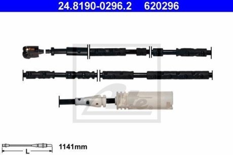 Датчик зносу гальмівних колодок (задніх) BMW X1 (E84) 09-15 (L=1141mm) ATE 24.8190-0296.2