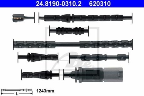 Датчик зносу гальмівних колодок (задніх) BMW X3 (F25)10-17/X4 F26) 14-18 ATE 24.8190-0310.2 (фото 1)