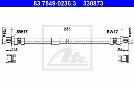 Фото шланг гальмівний ATE 83784902363 Шланг гальмівний ATE 83784902363