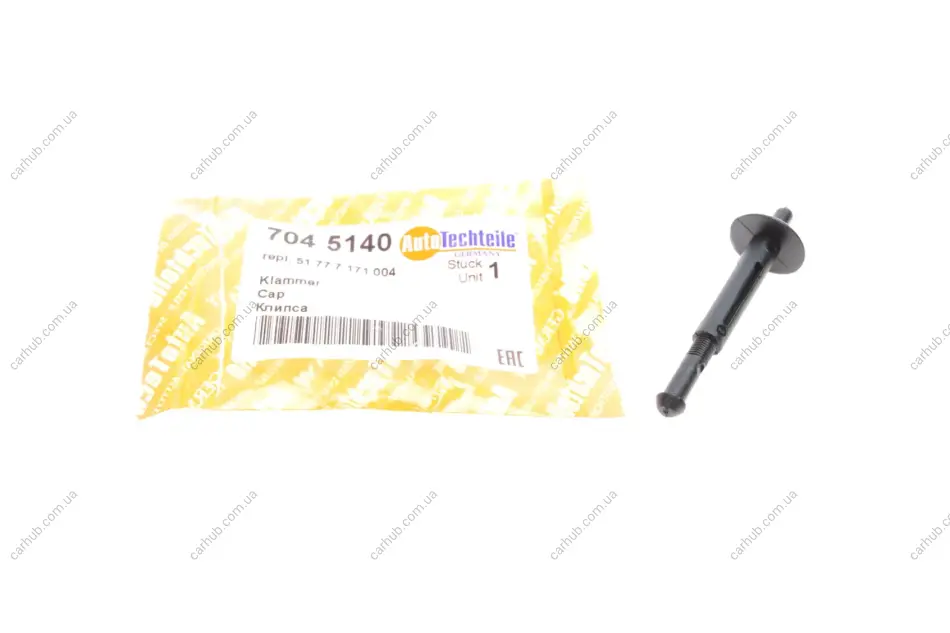 Кліпса кріплення підкрильника (переднього) BMW 7 (F01-F04/G11/G12)/X5 (E70/F15) 07-14 AUTOTECHTEILE 704 5140 (фото 1)