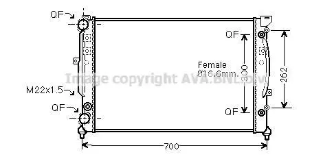 Радіатор, Система охолодження двигуна CLEVER FIT AVA COOLING AIA2122 (фото 1)