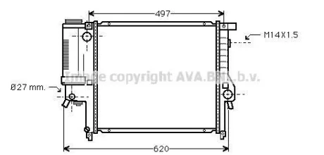 Радіатор системи охолодження двигуна AVA COOLING BW2124