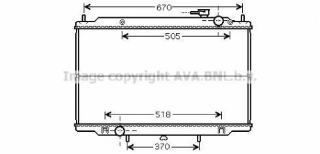 Радіатор системи охолодження двигуна AVA COOLING DN2266