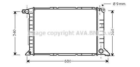 Радіатор системи охолодження двигуна AVA COOLING FD2261