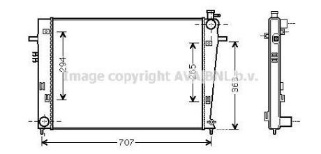 Радіатор система охолодження двигуна AVA COOLING HY2204