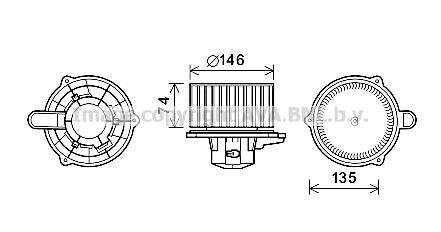 Вентилятор салону AVA COOLING HY8350