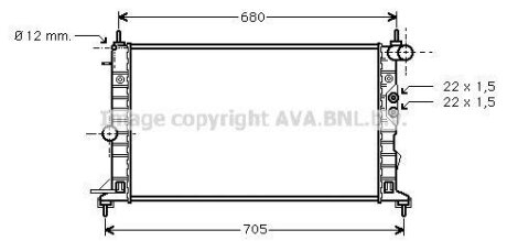 Радіатор системи охолодження двигуна AVA COOLING OLA2244