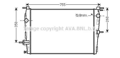 Радіатор, Система охолодження двигуна AVA COOLING RT2458