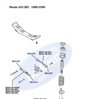 Сайлентблок важеля (заднього/ззовні) Mazda 323 85-93 (поперечного) BELGUM PARTS BG1104