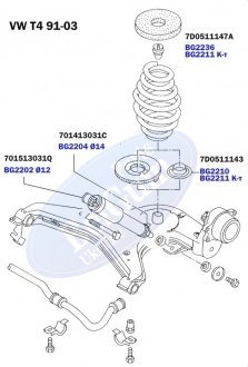 Проставка задней пружины, нижняя VW T4, 91-03 BELGUM PARTS BG2210