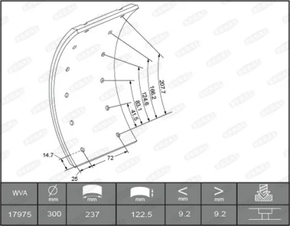 Гальмівні накладки задн (300x122. базовий) MERCEDES T2/LN1 04.86-12.94 BERAL KBL17351.0-1561
