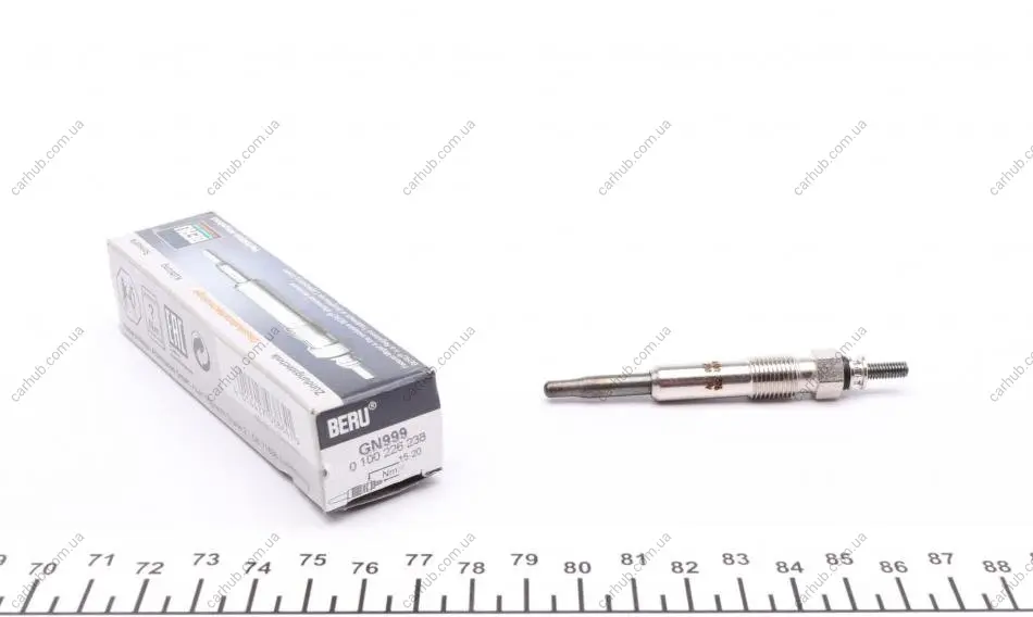 Свічка розжарювання Renault Megane I/Laguna I/Volvo S40 1.9dTi/1.9DI/2.2dT 97-03 11V (M10x1/4s) BERU GN999 (фото 1)
