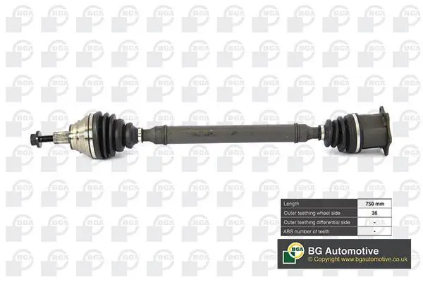 Піввісь Caddy 1.9/2.0 TDI 04- (DSG) Пр. BGA DS0100R (фото 1)
