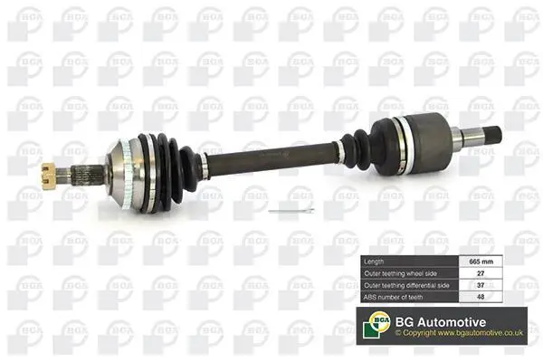 Піввісь Scudo/Jumpy 2.0JTD 00>06 Л. (+ABS/632мм) BGA DS1418L (фото 1)