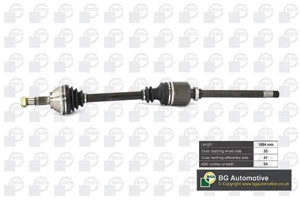 Піввісь Ducato/Jumper 1.8t Пр. (+ABS,1084mm, z35/41) BGA DS6709RA (фото 1)