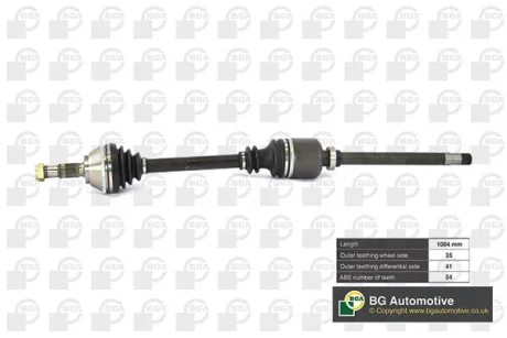 Піввісь Ducato/Jumper 1.8t Пр. (+ABS,1084mm, z35/41) BGA DS6709RA