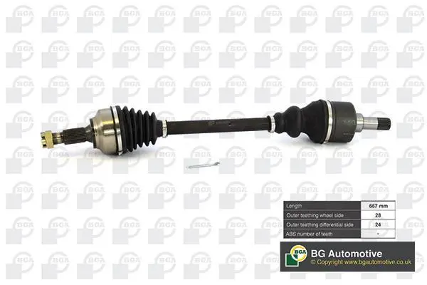Піввісь Scudo/Jumpy (669 mm) 1.6HDI 07- Л. BGA DS6736L (фото 1)