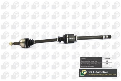 Піввісь Megane/Scenic 2.0/1.9dCi Пр. 03-09 BGA DS7331RA
