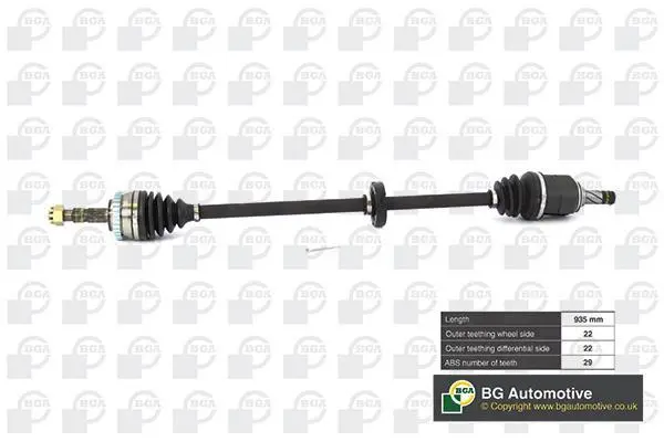 Піввісь Combo 1.3/1.7DI/DTI 01- Пр. (+ABS 29z) BGA DS9500RA (фото 1)
