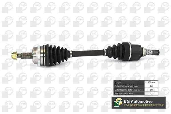 Піввісь Master/Movano 3.0dCi/dTi 03- Л. (+ABS) BGA DS9528L (фото 1)