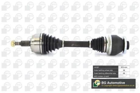 Привідний вал VW T5 2.5TDI Л. (МКПП) BGA DS9640L