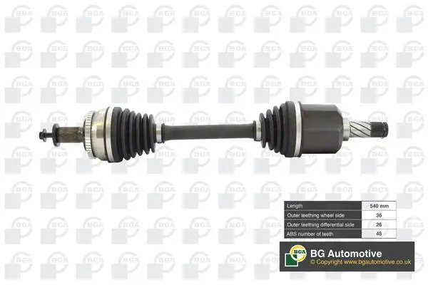 Піввісь перед. VOLVO S60/V70/XC70 99-10 Л. BGA DS9706LA (фото 1)