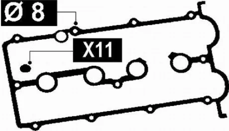 Прокладка клапанної кришки MAZDA 323/626/PREMACY 1.6/2.0i 98-05(к-т) BGA RK3352