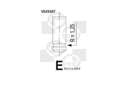 Клапан впуск. Opel Combo/Astra F/Corsa A 1.2/1.4i -05 BGA V029287