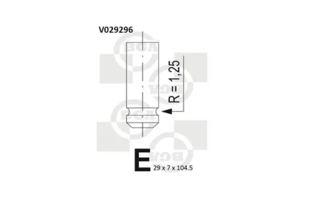 Клапан випуск. Combo 1.2/1.4 i 94-/Astra F/Vectra A 1.4 i 88- BGA V029296