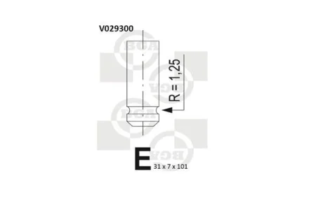 Клапан випуск. Astra G/Vectra A/B 1.6 i BGA V029300