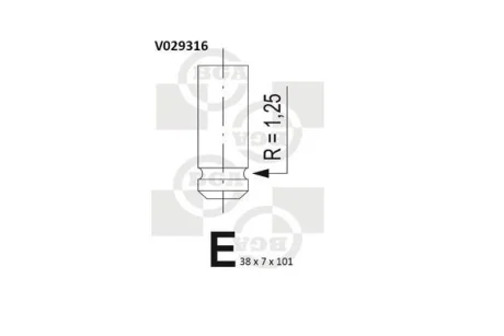 Клапан впуск. Astra G/Vectra A/B 1.6 i BGA V029316