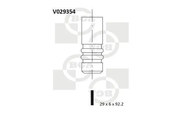 Клапан випуск OPEL Astra/Omega/Vectra 1.8-3.2i 98- BGA V029354 (фото 1)