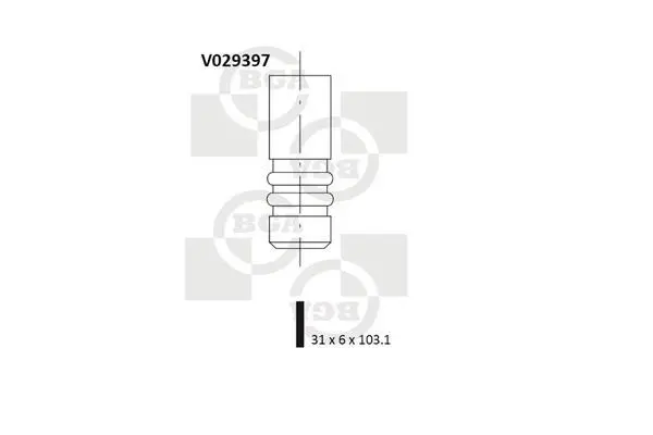 Клапан впуск. Astra/Corsa/Vectra/Zafira 1.4-1.6 i 97- BGA V029397 (фото 1)