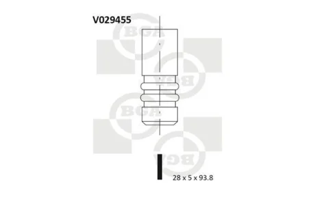 Клапан впуск. Combo/Astra G/H 1.2/1.4 i 98- BGA V029455