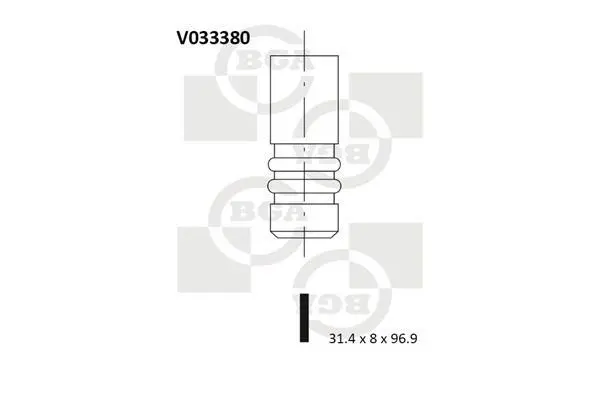 Клапан випуск. 2.5TDI LT 96-06/T4 96-03/Crafter 06- BGA V033380 (фото 1)