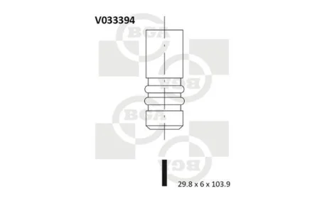 Клапан випуск. Passat/Golf IV/Octavia 1.8/2.8 i 96- BGA V033394