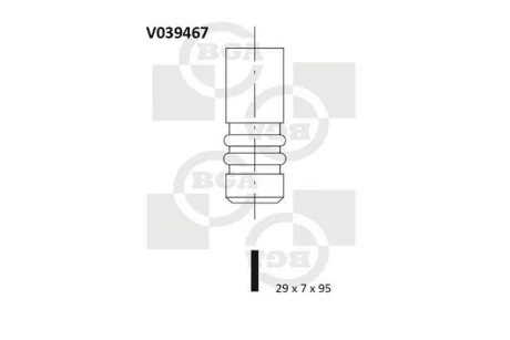 Клапан випуск. Caddy II 1.4/1.6 i 95- BGA V039467