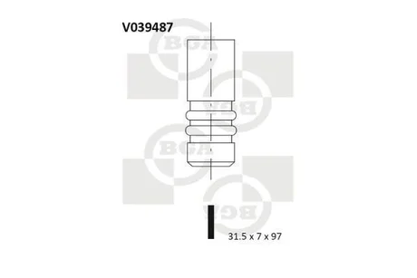 Клапан випуск. Caddy 1.9 TDI 96- BGA V039487