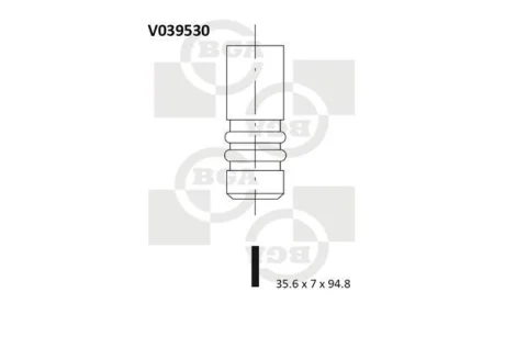 Клапан впуск. Caddy II 1.4/1.6 i 95- BGA V039530