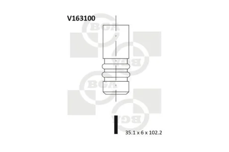 Клапан впуск. ASTRA G/VECTRA/SAAB 9-3 2.0/2.2i 00- BGA V163100