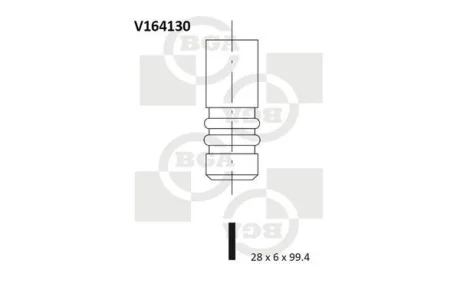 Клапан впуск. FIESTA/FUSION/MAZDA2 1.4/i 01- BGA V164130