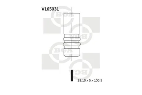 Клапан випуск Doblo 1.4i 05- BGA V165031