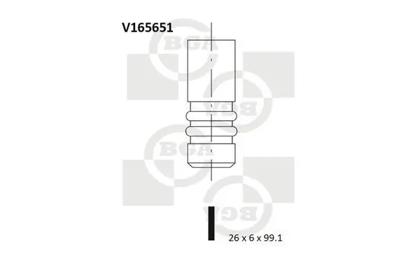 Клапан випуск. 2.0TDI T5 09-/Crafter/Caddy 11-/Passat 10- BGA V165651 (фото 1)