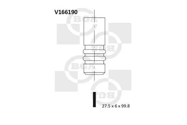 Клапан впуск BMW 3 (E90/E91/E92)/5 (E60/E61)/X3 (E83)/X5 (E70) 3.0 06-13 BGA V166190 (фото 1)